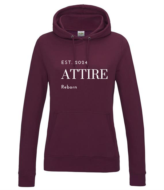 Womens Burgundy Hoodie Attire Reborn